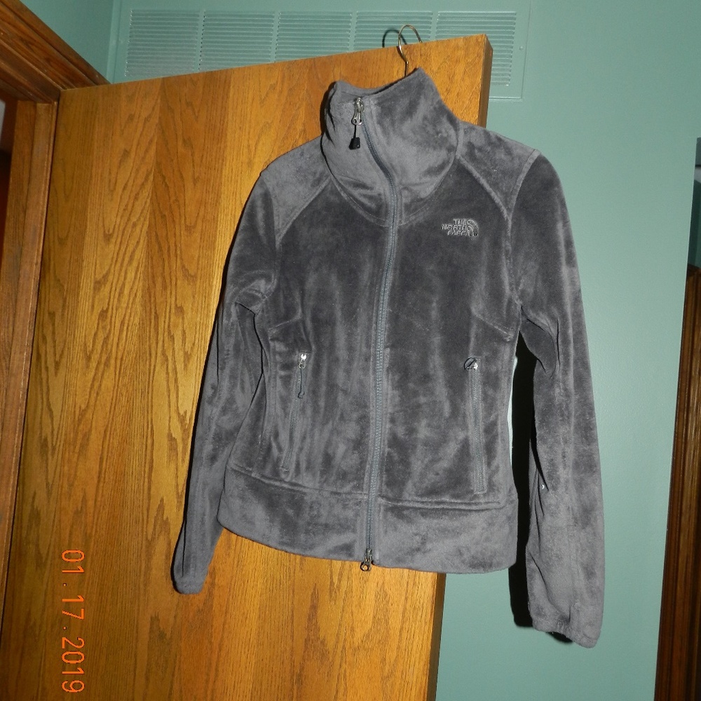 Women's North Face Grey High Neck Soft Full Zip Jacket